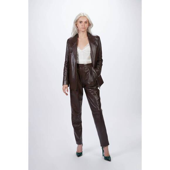 ZEYNEP ARCAY Jackets & Blazers - NEW ZEYNEP ARCAY suit leather jacket in plum